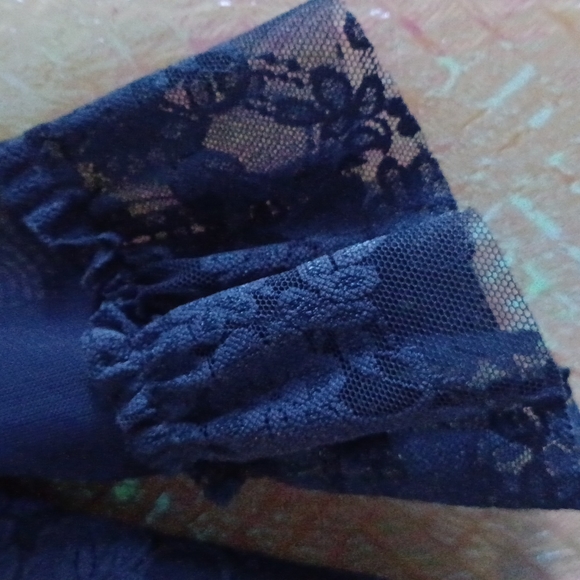 LACED ROYAL BLUE FRILLY AND FLIRTY SOPHISTICATED HALF SLEEVED DRESS - Picture 5 of 10